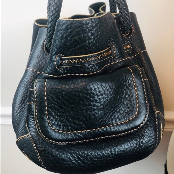 Nice Black Cole Haan Pebbled Leather Purse Tassel - Picture 7 of 9